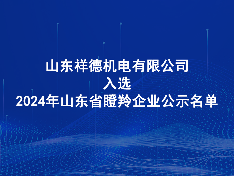 Xiangde News | Xiangde Selected for the 2024 Shandong Province Gazelle Enterprise Publicity List